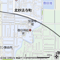 奈良県橿原市北妙法寺町182周辺の地図