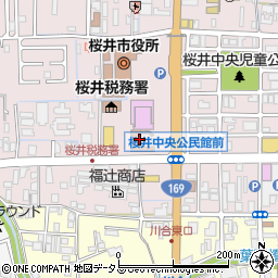 桜井市立中央公民館周辺の地図