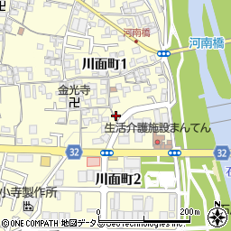 大阪府富田林市川面町周辺の地図