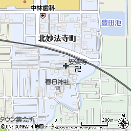 奈良県橿原市北妙法寺町168周辺の地図