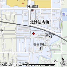 奈良県橿原市北妙法寺町38周辺の地図