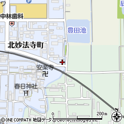 奈良県橿原市北妙法寺町122周辺の地図
