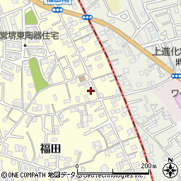 大阪府堺市中区福田382周辺の地図