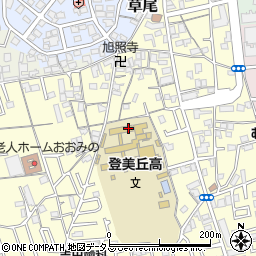 大阪府立登美丘高等学校周辺の地図
