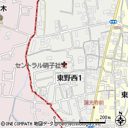 大阪府大阪狭山市東野西1丁目周辺の地図