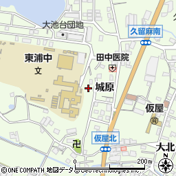 兵庫県淡路市久留麻城原周辺の地図