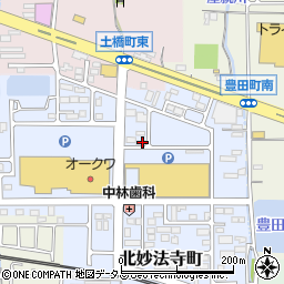 奈良県橿原市北妙法寺町608周辺の地図