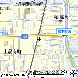 奈良県橿原市上品寺町252-50周辺の地図
