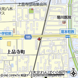 奈良県橿原市上品寺町261-3周辺の地図