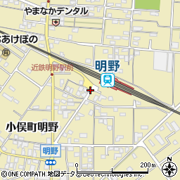 近鉄明野駅前周辺の地図