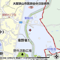 大阪府大阪狭山市東野東周辺の地図