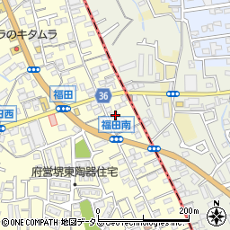 大阪府堺市中区福田36周辺の地図