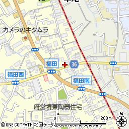 大阪府堺市中区福田491周辺の地図