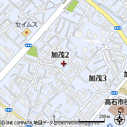 大阪府高石市加茂周辺の地図