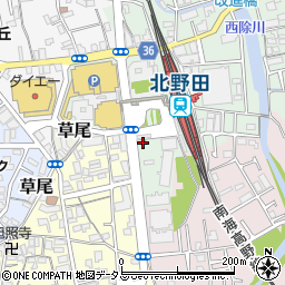黒山警察署北野田駅前交番周辺の地図
