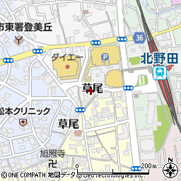 大阪府堺市東区草尾1444周辺の地図
