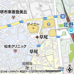 大阪府堺市東区丈六182周辺の地図