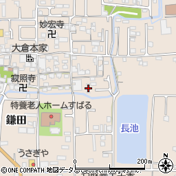 奈良県香芝市鎌田2-1周辺の地図