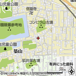 奈良県大和高田市築山236-1周辺の地図