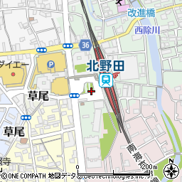北野田駅前周辺の地図