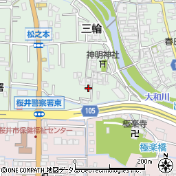 奈良県桜井市三輪93-1周辺の地図