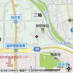 奈良県桜井市三輪93周辺の地図
