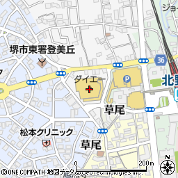 ファッションセンターしまむらダイエー北野田店周辺の地図