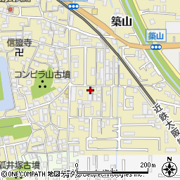 奈良県大和高田市築山207周辺の地図