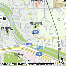 奈良県桜井市三輪452周辺の地図