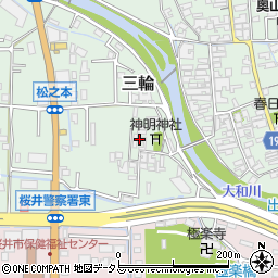 奈良県桜井市三輪102周辺の地図