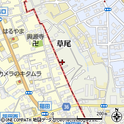 大阪府堺市東区草尾291周辺の地図