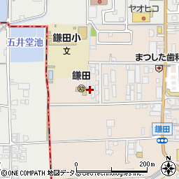 奈良県香芝市鎌田362周辺の地図
