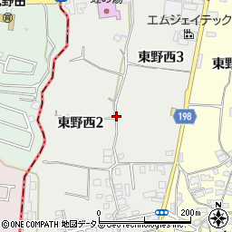 大阪府大阪狭山市東野西周辺の地図