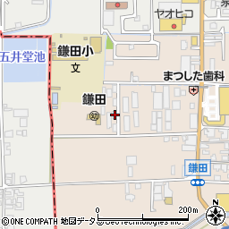 奈良県香芝市鎌田358周辺の地図