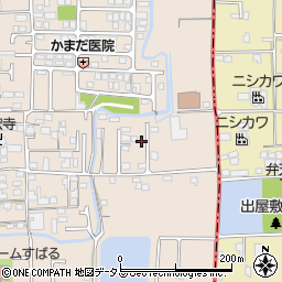 奈良県香芝市鎌田608周辺の地図