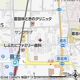 大阪府富田林市喜志町3丁目周辺の地図