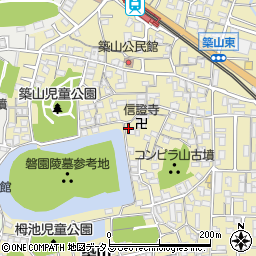 奈良県大和高田市築山619-1周辺の地図