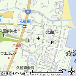 兵庫県淡路市久留麻北森2184周辺の地図