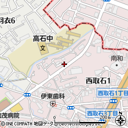西取石小公園周辺の地図