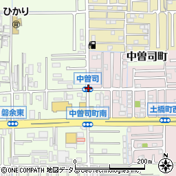 中曽司周辺の地図