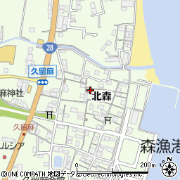 兵庫県淡路市久留麻北森2125-1周辺の地図