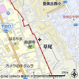 大阪府堺市東区草尾284周辺の地図