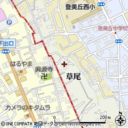 大阪府堺市東区草尾286周辺の地図