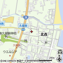 兵庫県淡路市久留麻北森2124-1周辺の地図