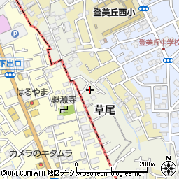 大阪府堺市東区草尾286-3周辺の地図