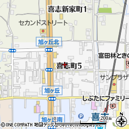 大阪府富田林市喜志町5丁目周辺の地図