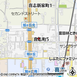 大阪府富田林市喜志町5丁目周辺の地図