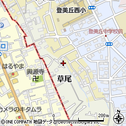 大阪府堺市東区草尾288周辺の地図