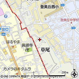 大阪府堺市東区草尾287周辺の地図