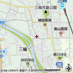 奈良県桜井市三輪516-3周辺の地図